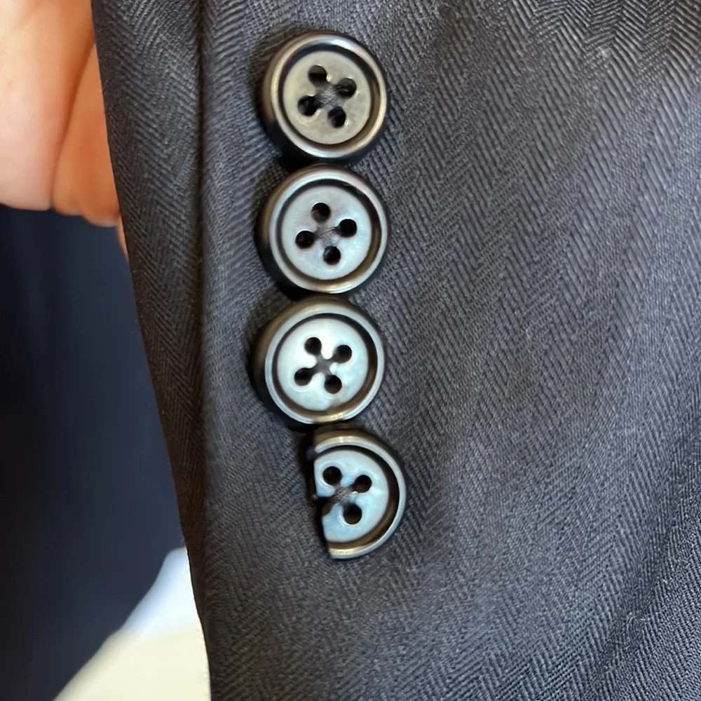 HICKEY FREEMAN Blazer/ suit jacket dark grey with pattern ( photo) excellent - Picture 4 of 13